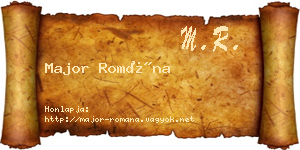 Major Romána névjegykártya